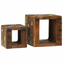 Berkfield Home TV Unit 36x36x30 cm Solid Wood Reclaimed in Brown - Size: 36 x 36 x 30 cm - thumbnail 7