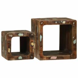 Berkfield Home TV Unit 36x36x30 cm Solid Wood Reclaimed in Brown - Size: 36 x 36 x 30 cm - thumbnail 2