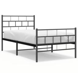 Berkfield Home Metal Bed Frame with Headboard & Footboard Black 100x190 cm