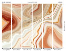 Origin Murals Marbled Ink Wall Mural in Burnt Orange - Size: W300 cm x H240 cm - thumbnail 5