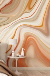 Origin Murals Marbled Ink Wall Mural in Burnt Orange - Size: W300 cm x H240 cm - thumbnail 2