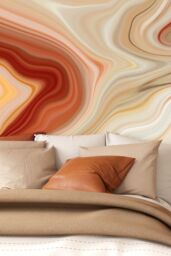 Origin Murals Marbled Ink Wall Mural in Burnt Orange - Size: W300 cm x H240 cm - thumbnail 1
