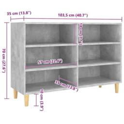 Berkfield Home Sideboard Concrete Grey 103.5x35x70 cm Engineered Wood - thumbnail 6