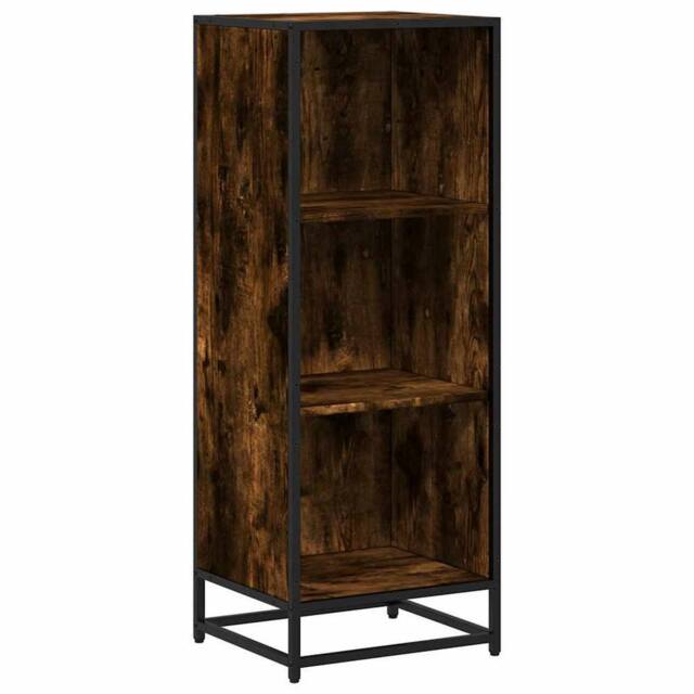 Berkfield Home Book Cabinet Smoked Oak 40x35x107.5 cm Engineered Wood in Brown - image 1