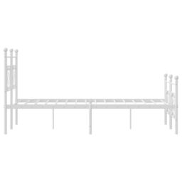 Berkfield Home Metal Bed Frame without Mattress with Footboard White 140x200cm - Size: 140x200 cm - thumbnail 6