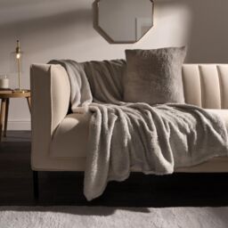 OHS Large Teddy Fleece Throw Blanket in Silver - Size: 150 cm x 200 cm