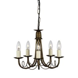 Netlighting Minster 5 Light Chandelier Black Gold Finish E14