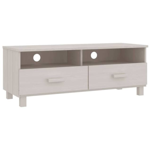 Berkfield Home TV Cabinet HAMAR White 106x40x40 cm Solid Wood Pine - Size: 106 x 40 x 40 cm - image 1