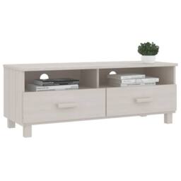 Berkfield Home TV Cabinet HAMAR White 106x40x40 cm Solid Wood Pine - Size: 106 x 40 x 40 cm - thumbnail 6