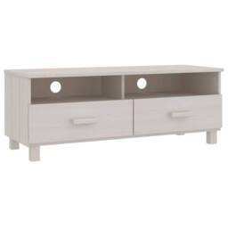 Berkfield Home TV Cabinet HAMAR White 106x40x40 cm Solid Wood Pine - Size: 106 x 40 x 40 cm