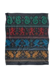 Warner Brothers Harry Potter & The Deathly Hallows House Crests Blanket 152 x 127 cm in White - thumbnail 1