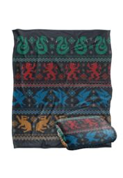 Warner Brothers Harry Potter & The Deathly Hallows House Crests Blanket 152 x 127 cm in White - thumbnail 2