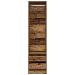 Berkfield Home Wardrobe Old Wood 50x50x200 cm Engineered Wood in Brown - Size: 50 x 50 x 200 cm - thumbnail 4