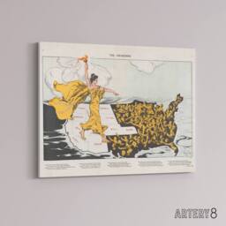 "Artery8 Mayer Map Liberty Awakening Votes Women Canvas Wall Art Print - Size: W24"" x H32""" - thumbnail 2