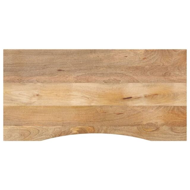 Berkfield Home Desk Top with Curve 140x50x2.5 cm Solid Wood Rough Mango in Brown - image 1