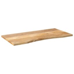 Berkfield Home Desk Top with Curve 140x50x2.5 cm Solid Wood Rough Mango in Brown - thumbnail 2