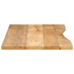 Berkfield Home Desk Top with Curve 140x50x2.5 cm Solid Wood Rough Mango in Brown - thumbnail 4