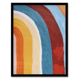"Artery8 Mid Century Modern Rainbow Painting Abstract Boho Framed Art Print - Size: W12"" x H16""" - thumbnail 1
