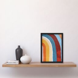 "Artery8 Mid Century Modern Rainbow Painting Abstract Boho Framed Art Print - Size: W12"" x H16""" - thumbnail 4