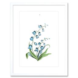 "Artery8 Wall Art Print Flower Bluebells Art Framed 9x7 inch in White - Size: W7"" x H9""" - thumbnail 1