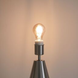 ValueLights Jax Brushed Chrome Dimmable Touch Table Lamp with Fabric Drum Shade in Baby Pink - thumbnail 3