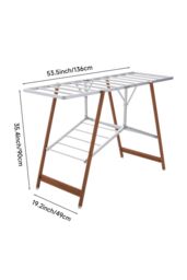 H&O Direct Foldable Aluminium Clothes Drying Rack in White - thumbnail 2