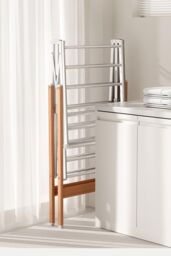 H&O Direct Foldable Aluminium Clothes Drying Rack in White - thumbnail 4