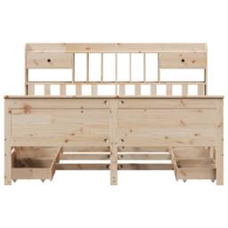 Berkfield Home Bookcase Bed without Mattress 180x200 cm Super King Solid Wood Pine in Light Tan - thumbnail 4