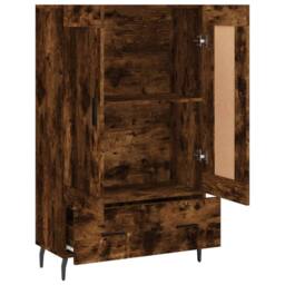 Berkfield Home Highboard Smoked Oak 69.5x31x115 cm Engineered Wood in Brown - thumbnail 6
