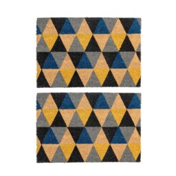 Nicola Spring Coir Door Mats - 60 x 40cm - Geometric - Set of 2 - Size: 40 cm x 60 cm - thumbnail 1