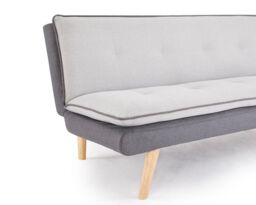 Home Detail Willow Fabric Sofa Bed With Duo Constrast Pillow Topper Cushions & Wooden Legs in Light Grey - thumbnail 4