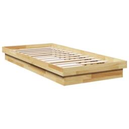 Berkfield Home Beautiful Bed Frame Without Mattress 75x190 cm Solid Oak Wood in Light Oak - thumbnail 8