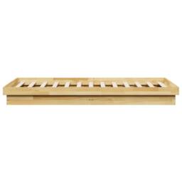 Berkfield Home Beautiful Bed Frame Without Mattress 75x190 cm Solid Oak Wood in Light Oak - thumbnail 6