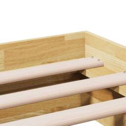 Berkfield Home Beautiful Bed Frame Without Mattress 75x190 cm Solid Oak Wood in Light Oak - thumbnail 9