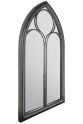 "MirrorOutlet Rustic Black Metal Chapel Arched Wall Mirror 44"" X 24"" (111CM X 61CM) - Size: 1 Pack" - thumbnail 4