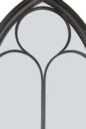 "MirrorOutlet Rustic Black Metal Chapel Arched Wall Mirror 44"" X 24"" (111CM X 61CM) - Size: 1 Pack" - thumbnail 5