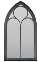 "MirrorOutlet Rustic Black Metal Chapel Arched Wall Mirror 44"" X 24"" (111CM X 61CM) - Size: 1 Pack" - thumbnail 3
