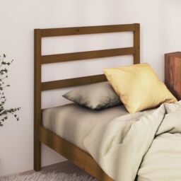 Berkfield Home Bed Headboard Honey Brown 106x4x100 cm Solid Wood Pine - Size: 106 x 4 x 100 cm - thumbnail 1