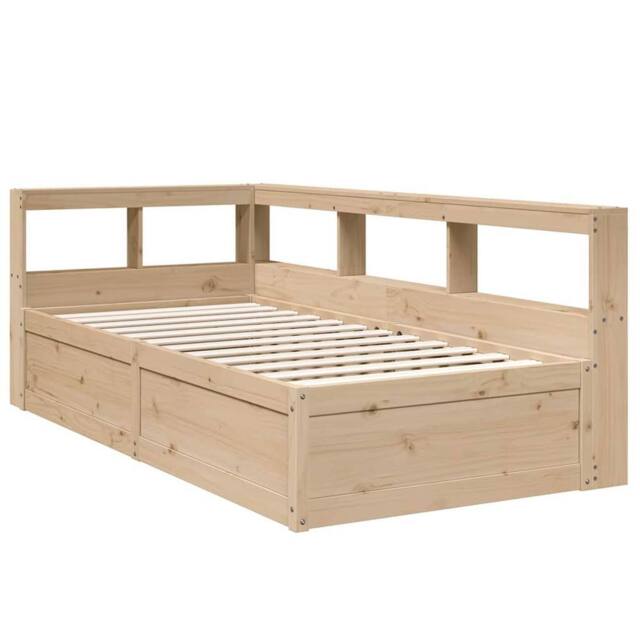 Berkfield Home Decorative Bookcase Bed without Mattress 75x190cm Solid Wood Pine in Light Tan - Size: 75x190 cm - image 1