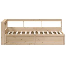 Berkfield Home Decorative Bookcase Bed without Mattress 75x190cm Solid Wood Pine in Light Tan - Size: 75x190 cm - thumbnail 6