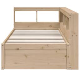 Berkfield Home Decorative Bookcase Bed without Mattress 75x190cm Solid Wood Pine in Light Tan - Size: 75x190 cm - thumbnail 5