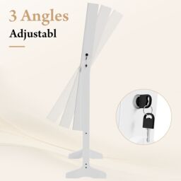 Dprodo Standing Jewelry Armoire Cabinet with Full Length Mirror in White - Size: 1 Pack - thumbnail 9