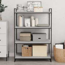 Berkfield Home Wall Shelves 4 pcs Grey Sonoma 80x40x1.5 cm Engineered Wood - thumbnail 3