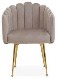 Orsina Mink Velvet Dining Chair, Modern Chair with Golden Legs, Lasting Accent Chair for Home, Office in Brown
