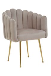 Orsina Mink Velvet Dining Chair, Modern Chair with Golden Legs, Lasting Accent Chair for Home, Office in Brown - thumbnail 2