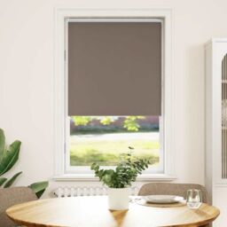 Berkfield Home Roller Blind Blackout Coffee 85x150 cm Fabric Width 80.7 cm Polyester in Brown - thumbnail 1
