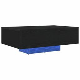 Berkfield Home Coffee Table with LED Lights Black Oak 85x55x31 cm - Size: 85 x 55 x 31 cm - thumbnail 2