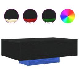 Berkfield Home Coffee Table with LED Lights Black Oak 85x55x31 cm - Size: 85 x 55 x 31 cm - thumbnail 4