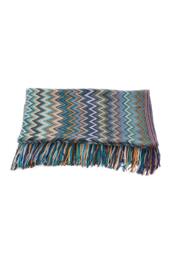 Living and Home Bohemian Sofa Throw Blanket with Tassels in Blue - thumbnail 3