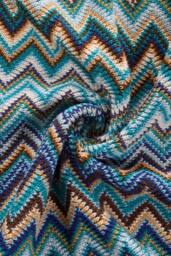 Living and Home Bohemian Sofa Throw Blanket with Tassels in Blue - thumbnail 5